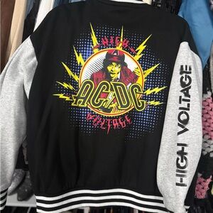 AC/DC High Voltage Bomber Jacket - Black and Gray